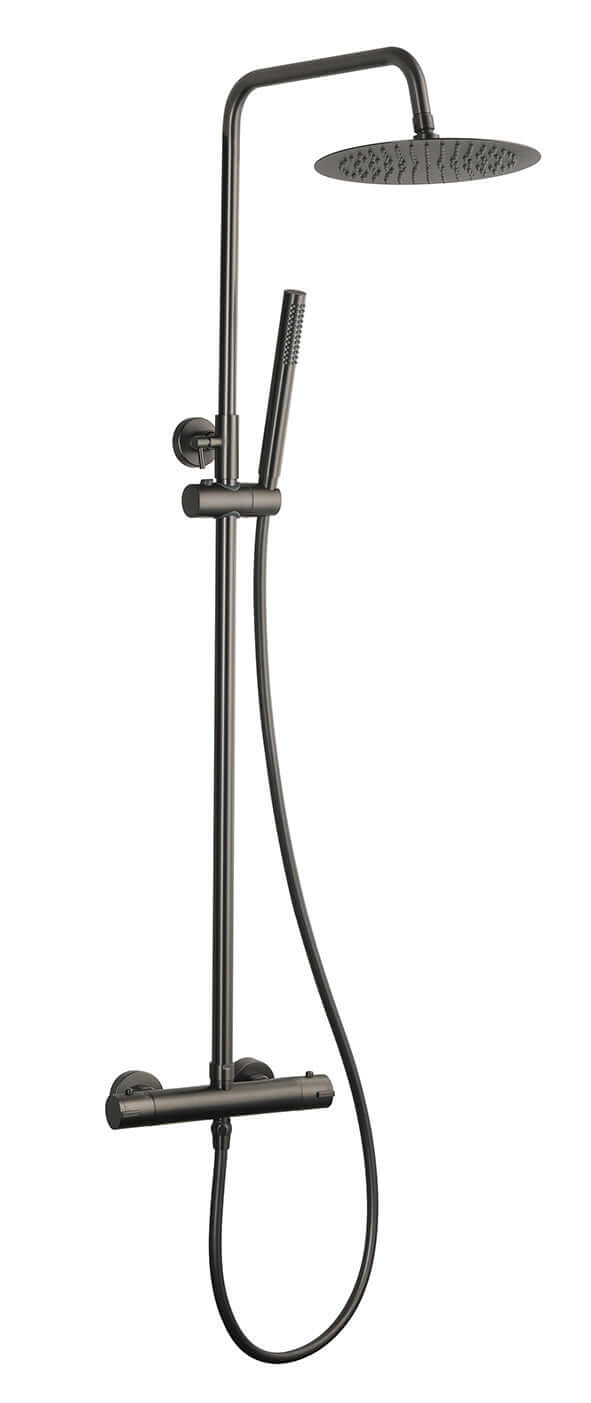 Sen eco thermostatische Regenduschset Aufbau Gunmetal