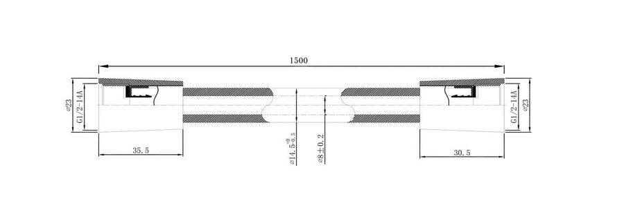 Wiesbaden Remi glijstangset met stang handdouche 1 standaard 150 cm brons/matzwart