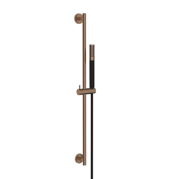 Wiesbaden Remi schuifstangset met stang handdouche 1 standaard 150 cm geborsteld brons koper/matzwart