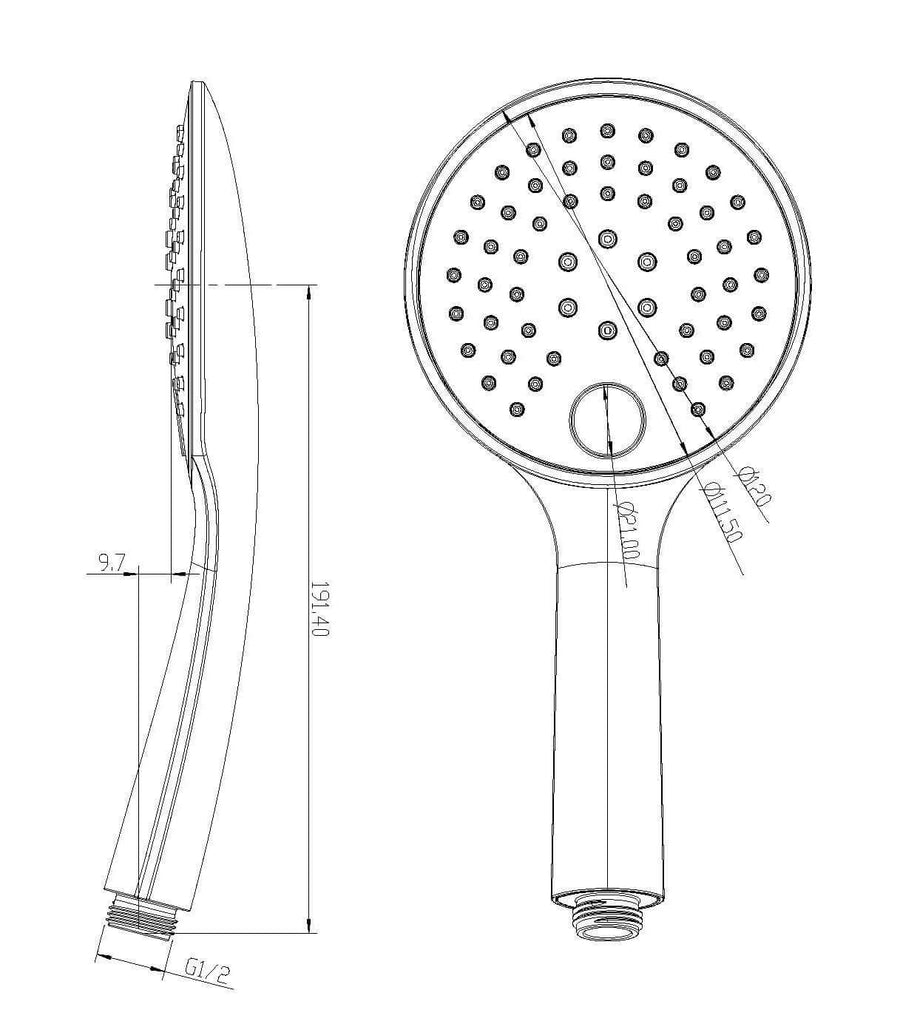 Wiesbaden Remi Schuifstangset met handdouche 3 standen 150 cm geborsteld messing