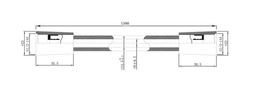 Wiesbaden Remi Schuifstangset met handdouche 3 standen 150 cm geborsteld messing