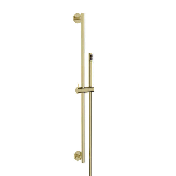 Wiesbaden Remi Schuifstangset met stang Handdouche 1 standaard 150 cm geborsteld messing