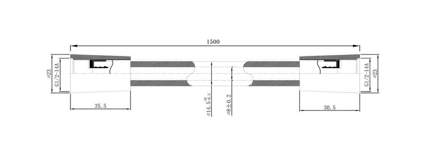 Wiesbaden Remi Schuifstangset met stang Handdouche 1 standaard 150 cm brons