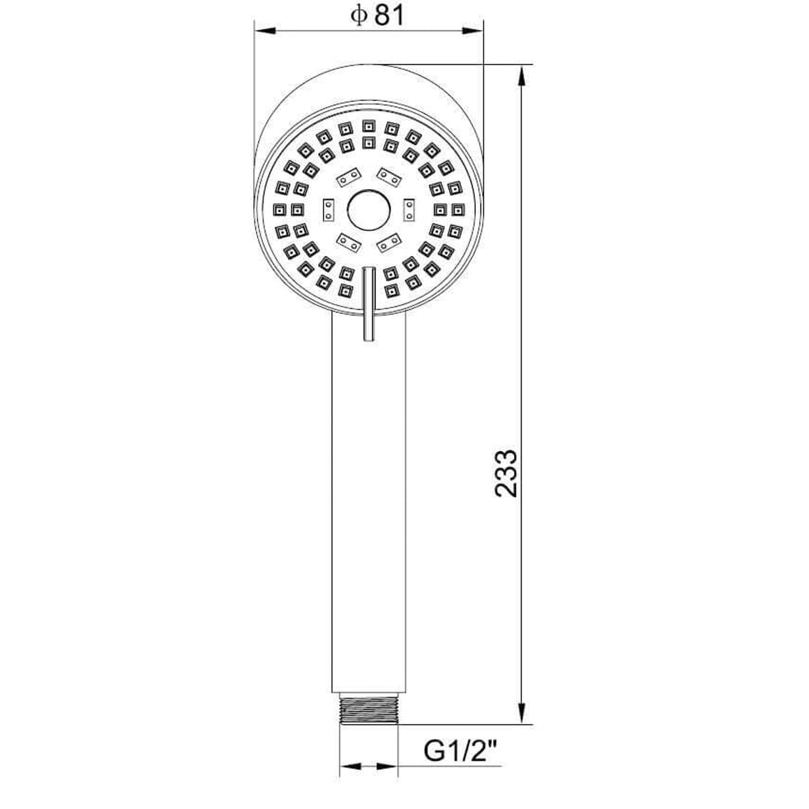 UniMatch Cadans handdouche 3 standen Ø 8 cm geborsteld staal PVD