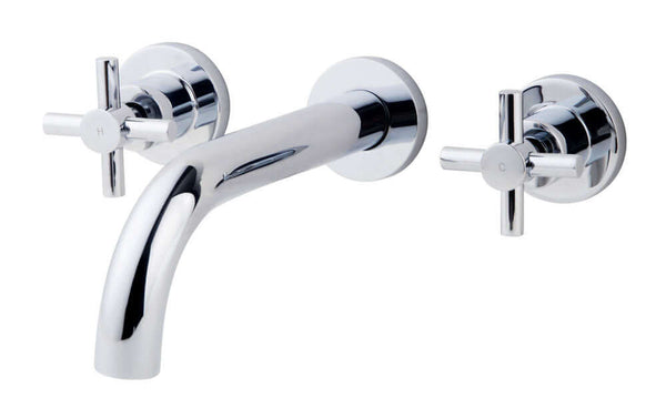 Robinet de lavabo encastré croix complet chrome