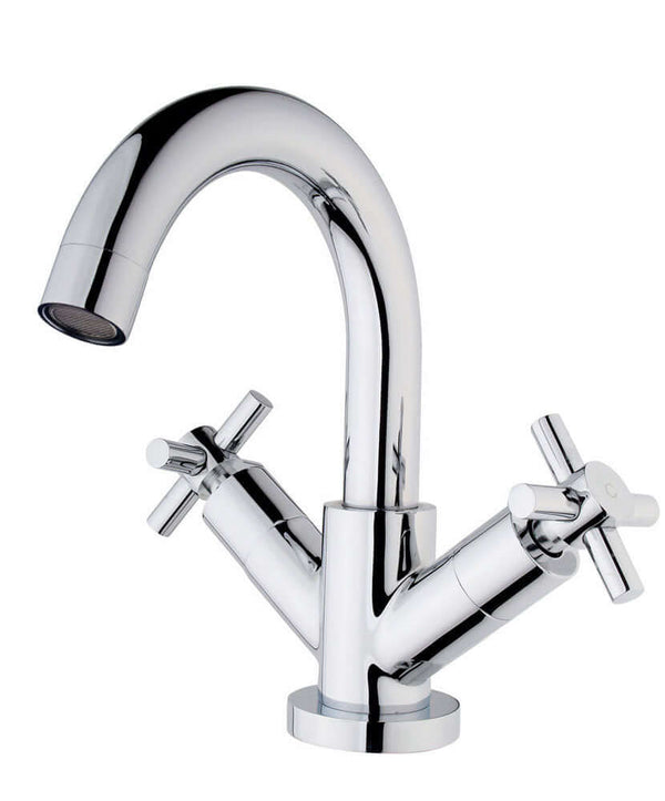 Mélangeur de lavabo à 2 boutons Kruis Wiesbaden en chrome