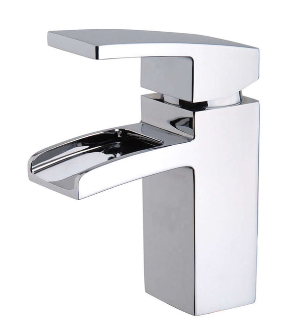 Robinet de lavabo Rombo cascade avec vidage clic chrome
