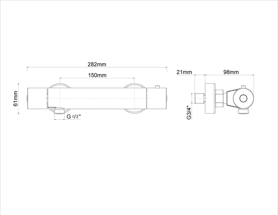 Eco Cool-Touch thermostatische douchemengkraan chroom