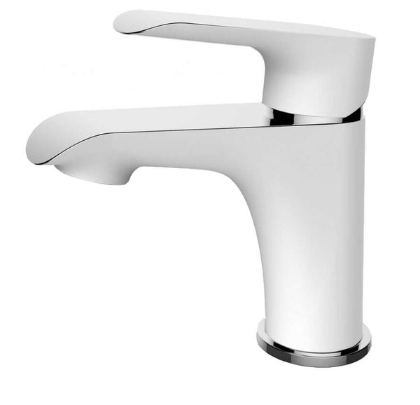 Tarma mitigeur lavabo monocommande bas blanc/chrome