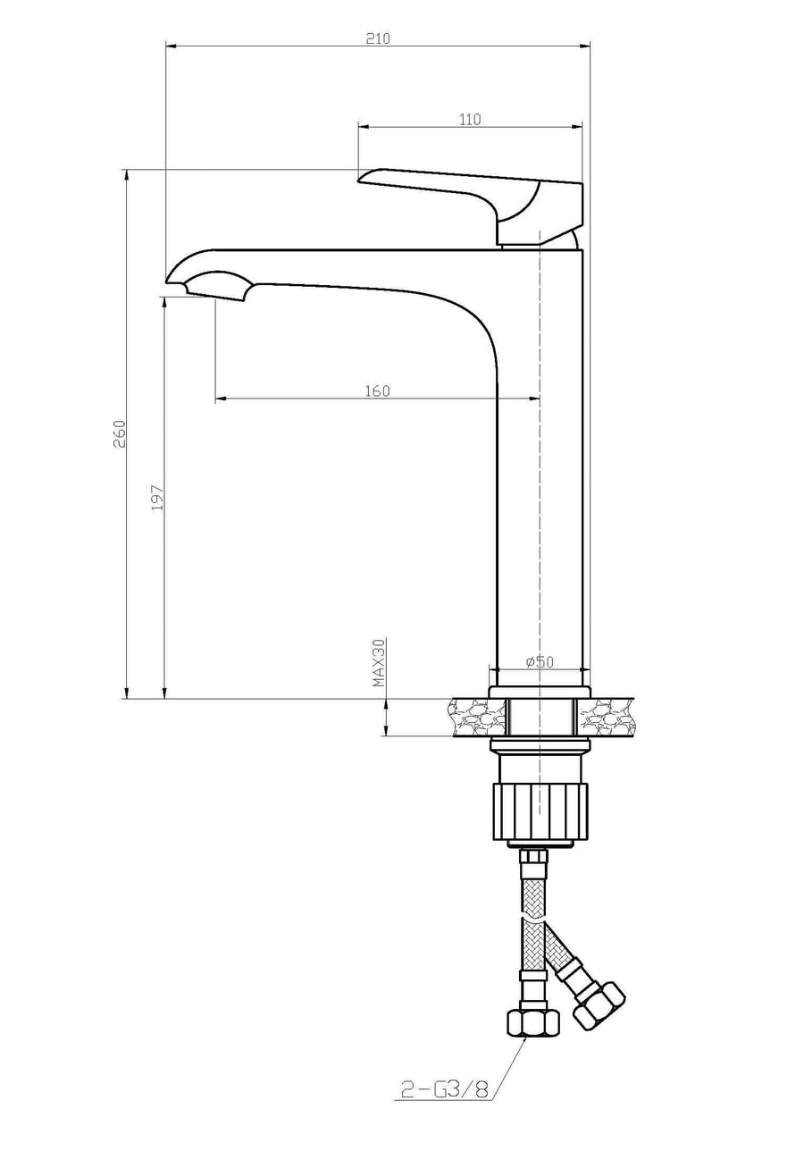 Tarma mitigeur lavabo une poignée haut chrome