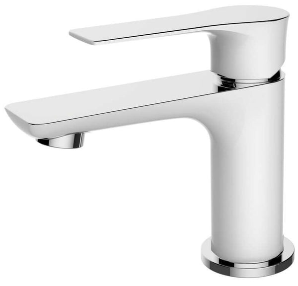 Casma mitigeur lavabo monocommande bas blanc/chrome