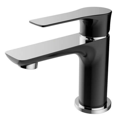 Robinet de lavabo long Wiesbaden noir/chrome bec long