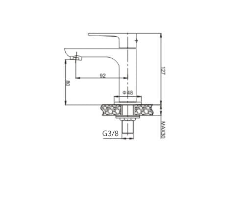 Casma fonteinkraan 1/2'' zwart/chroom