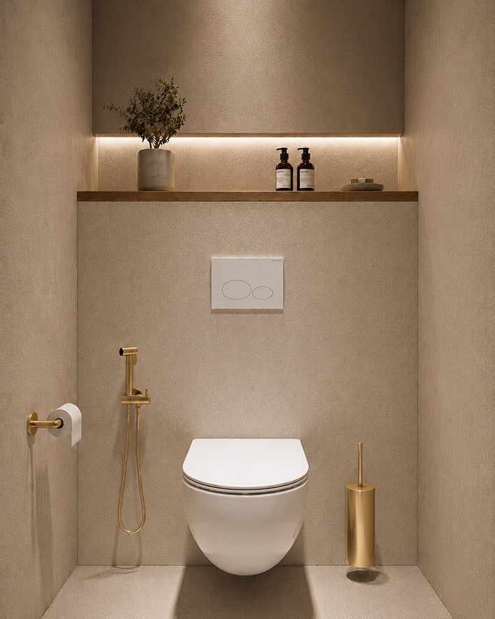 Wiesbaden Bidetset Tivaro Geborsteld messing - productfoto