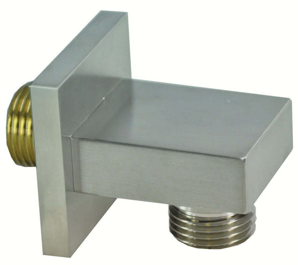 Coude de raccordement carré Rombo 1/2" acier brossé PVD