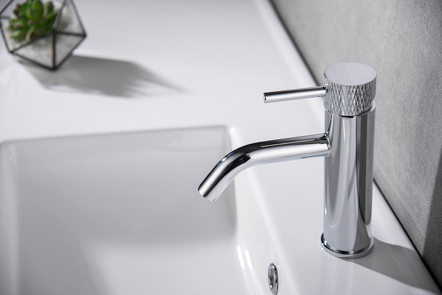 Ribbd wastafelkraan met coldstart chroom
