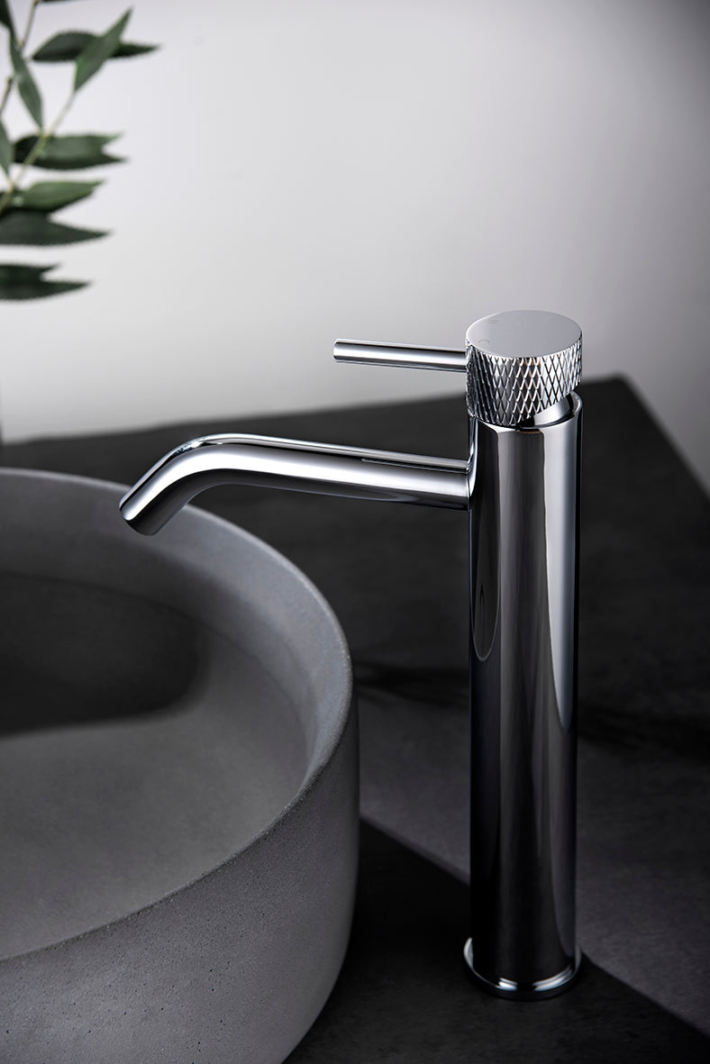 Wiesbaden Wastafelkraan Ribbd XL hoog Chroom - productfoto