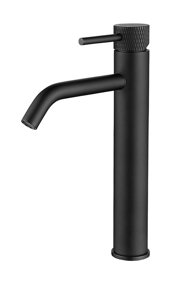 Ribbd XL wastafelkraan hoch matt schwarz