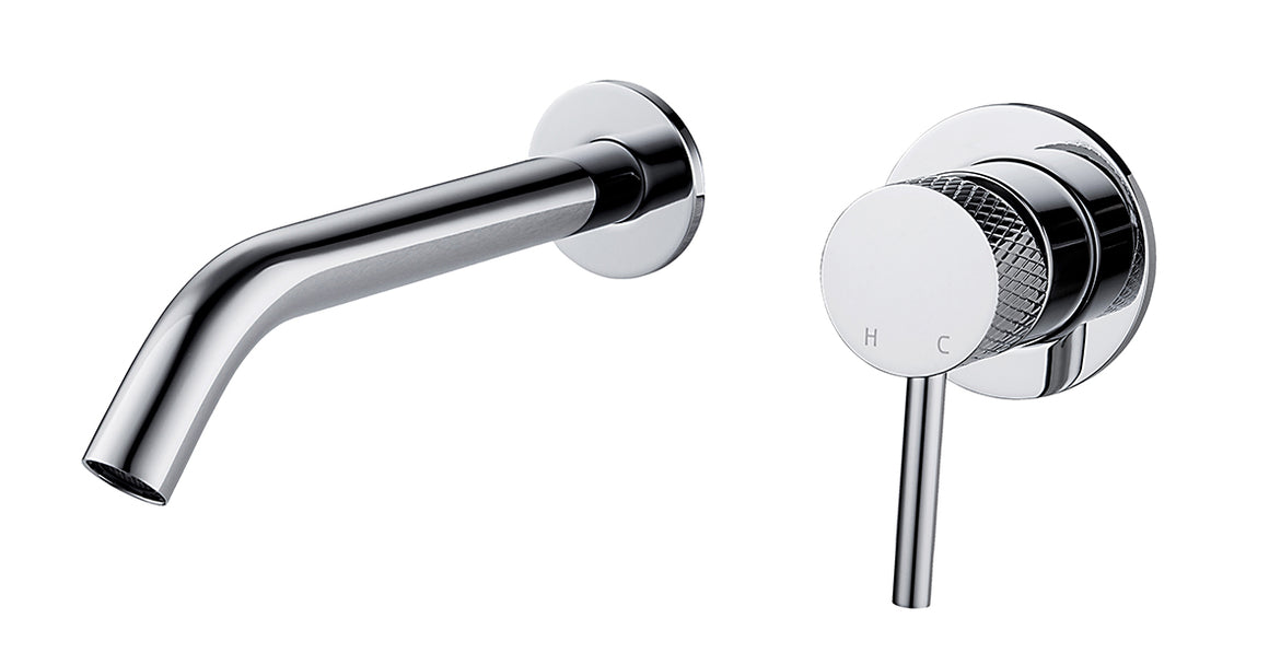 Wiesbaden Ribbd inbouw wastafelkraan chroom - productfoto