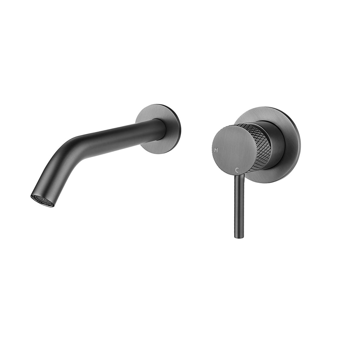 Wiesbaden Ribbd inbouw wastafelkraan coldstart Gunmetal - productfoto