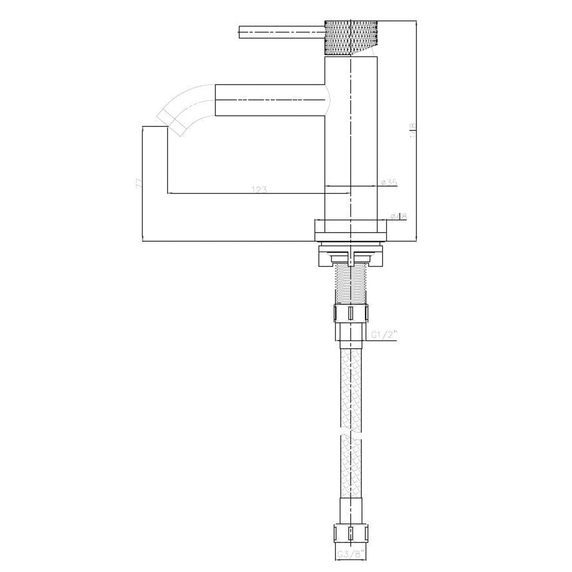 Wiesbaden Ribbd fonteinkraan - technische tekening
