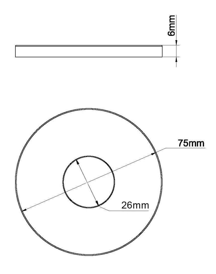 Caral Rosette Auslauf Einhebel-Waschtischarmatur 75 mm gebürsteter Stahl PVD