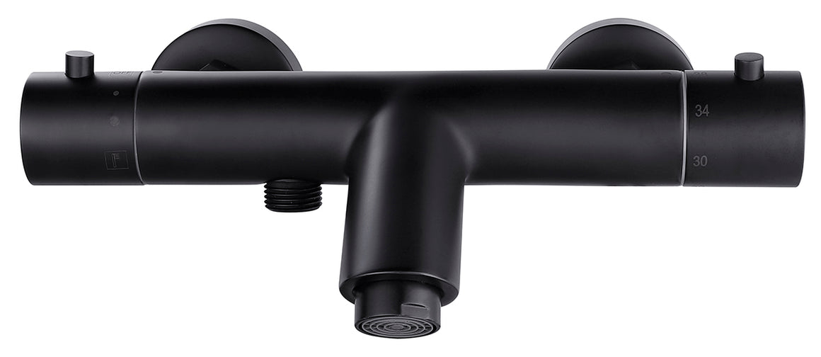 Xellanz Rio thermostatische badmengkraan Mat zwart - productfoto