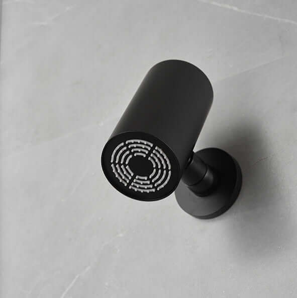 UniMatch Beam hoofddouche rond 1 stand met muurbevestiging mat zwart