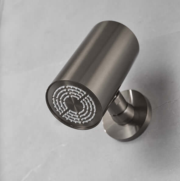 UniMatch Beam hoofddouche rond 1 stand met muurbevestiging gunmetal PVD
