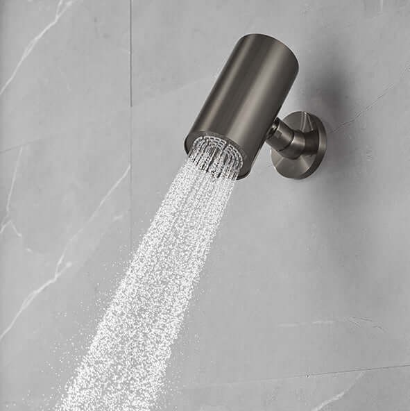 UniMatch Beam hoofddouche rond 1 stand met muurbevestiging gunmetal PVD