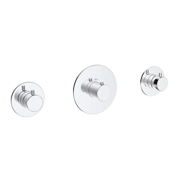 Dreams partie de finition mitigeur thermostatique de douche avec 2 robinets d'arrêt chrome
