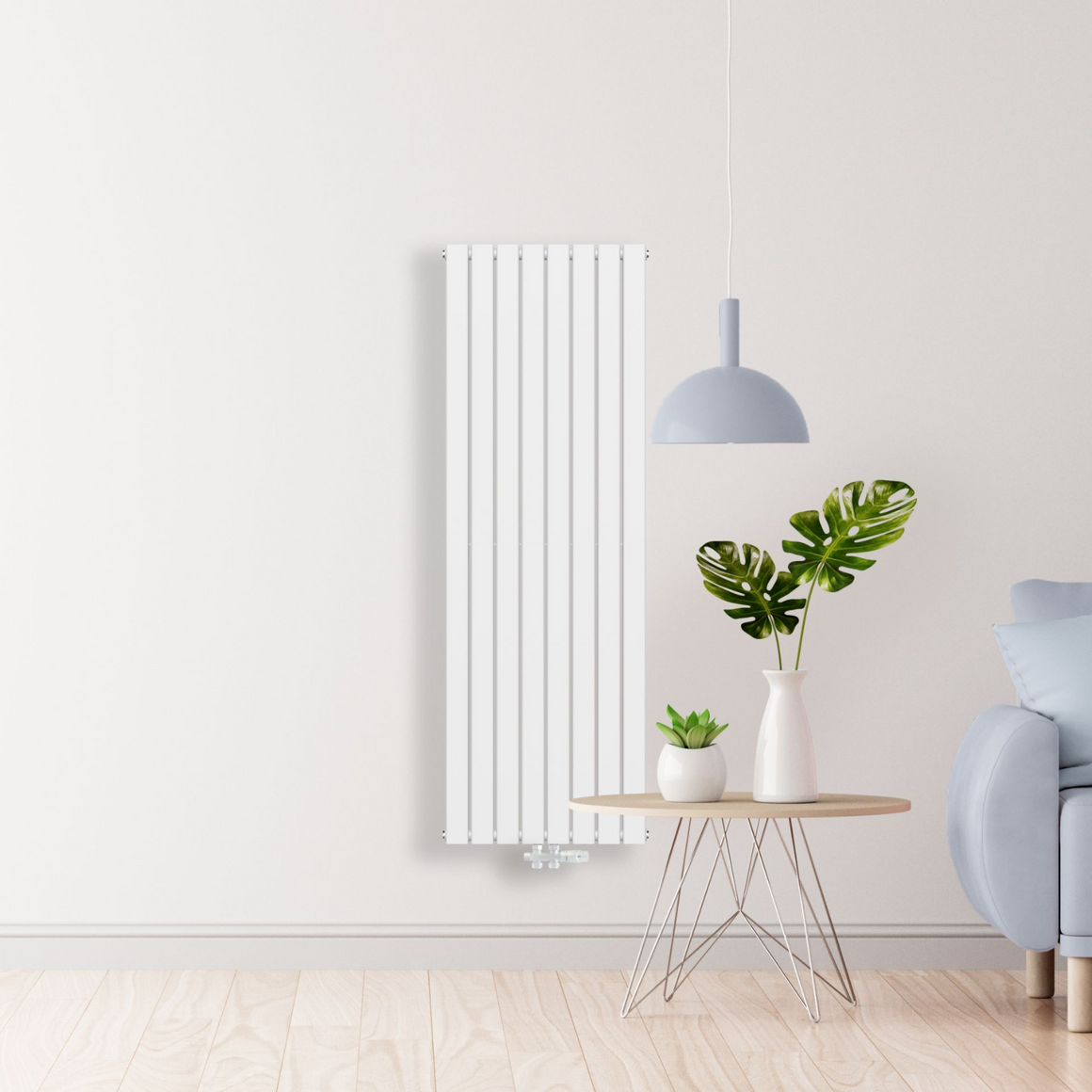 Belrad Verticale designradiator dubbelzijdig – Middenaansluiting – Wit #kleur_wit