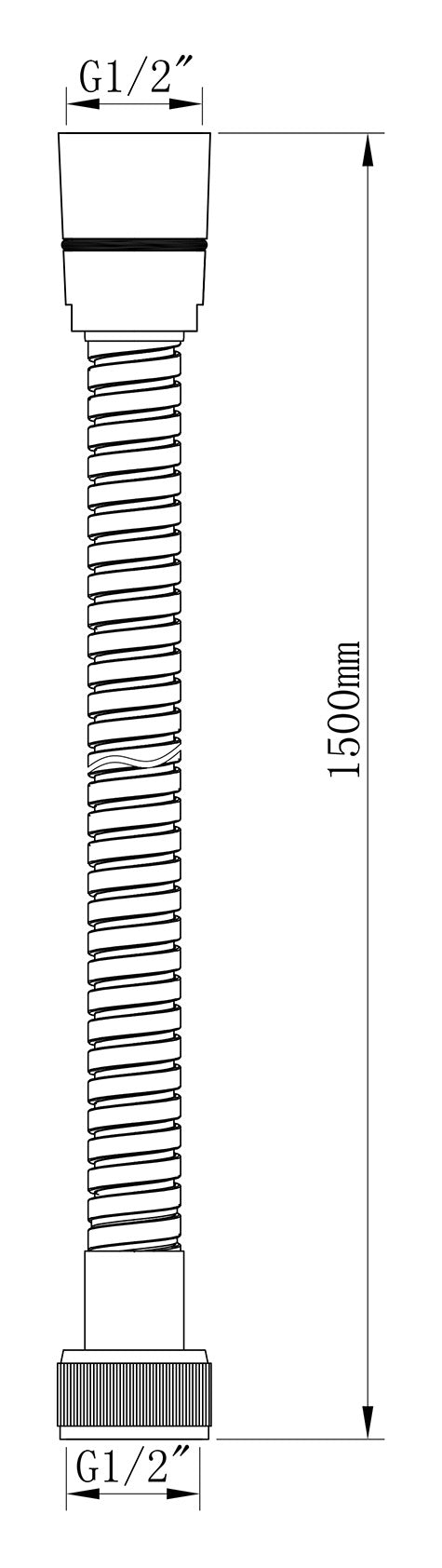 UniMatch doucheslang metaal 150 cm Wiesbaden