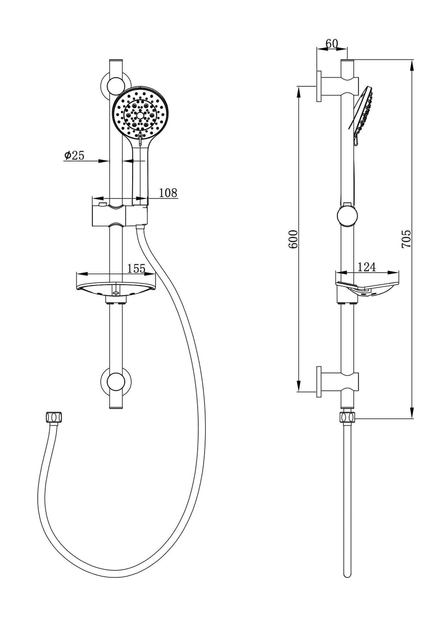 Ensemble de tige coulissante complet chrome