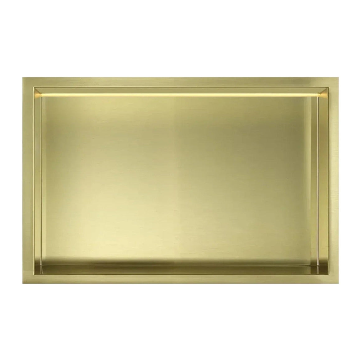 DutchLine Inbouw Nis Met Ledstrip - 300x300 – Geborsteld messing Goud