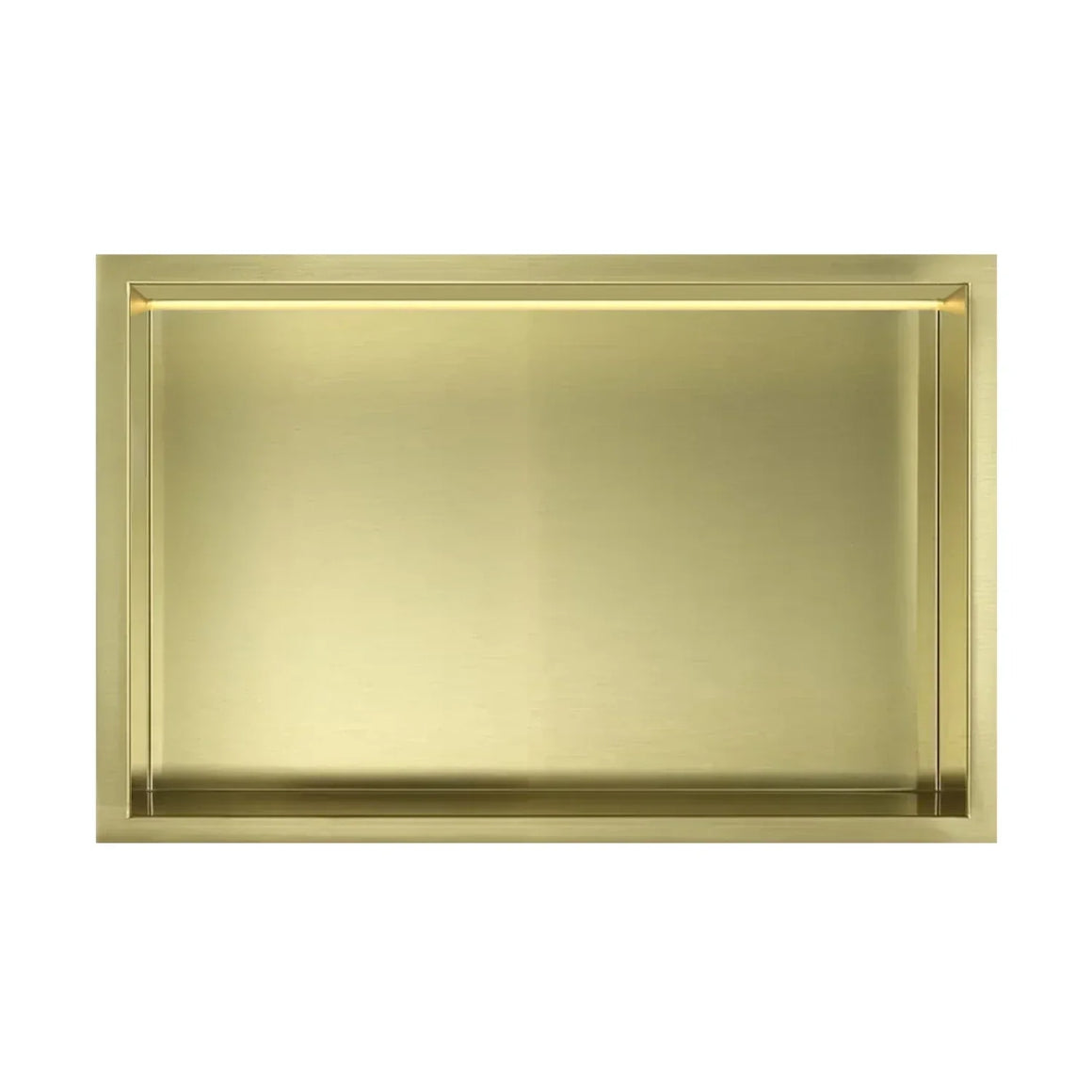 DutchLine Inbouw Nis Met Ledstrip - 300x300 – Geborsteld messing Goud