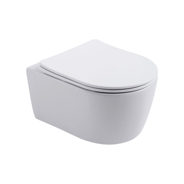 Aloni Pro hangtoilet / ophang WC – randloos – met zitting – compact 49 cm