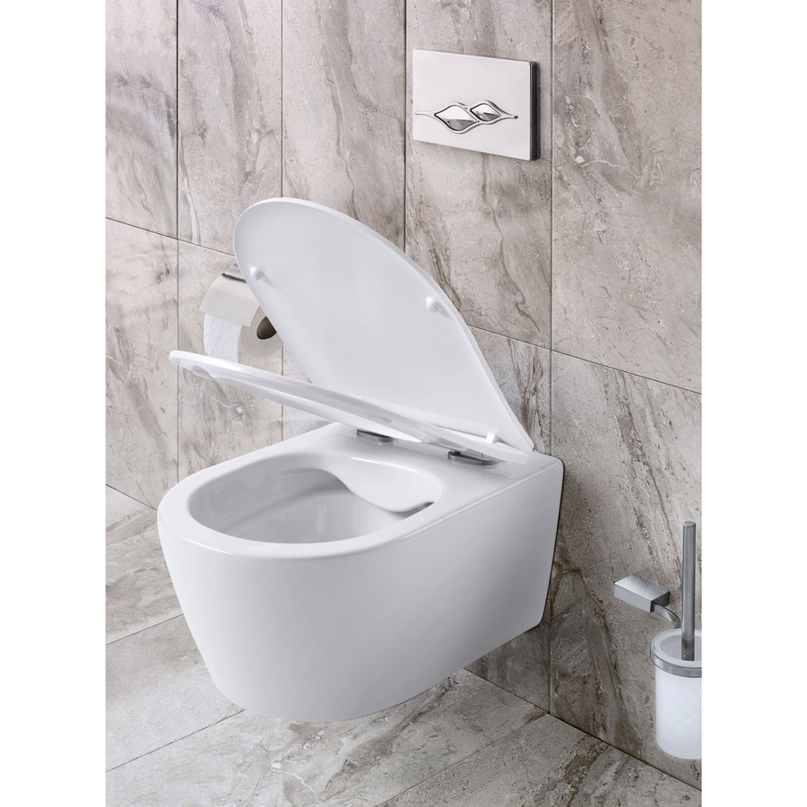Aloni Pro hangtoilet / ophang WC – randloos – met zitting – compact 49 cm