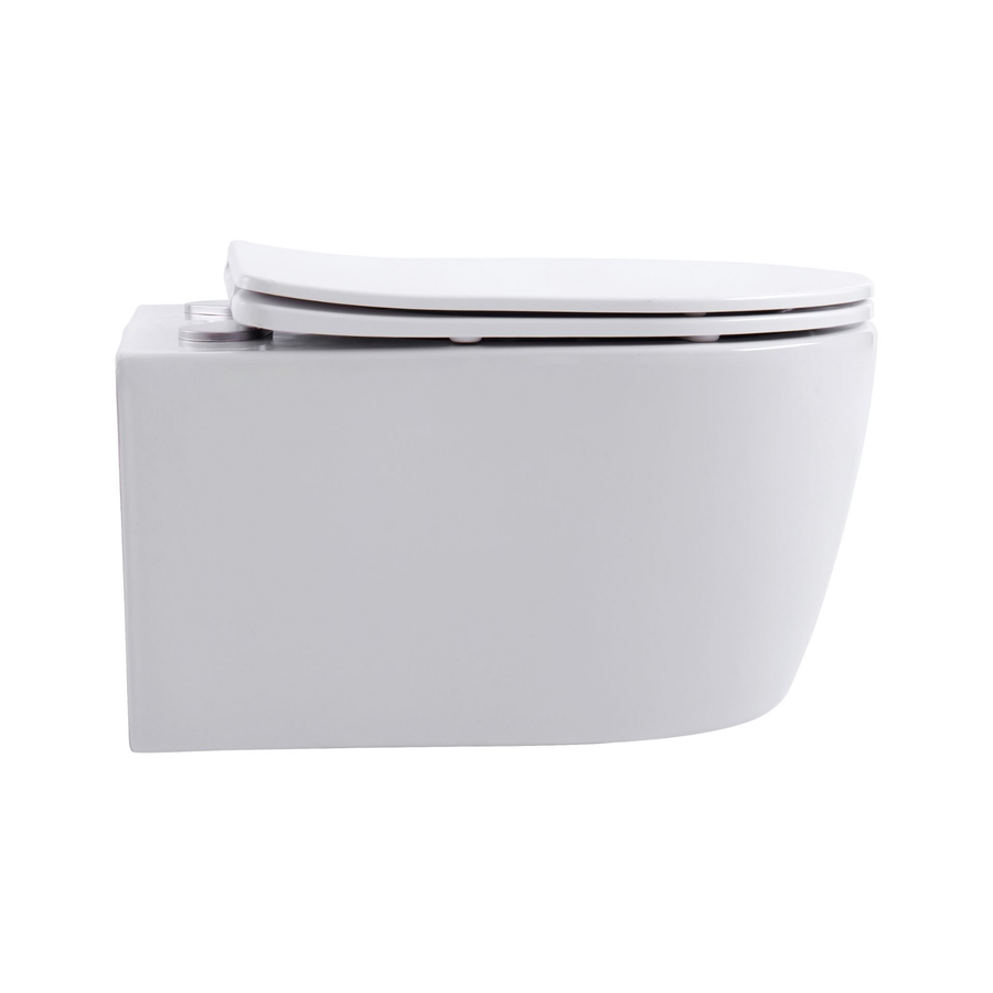 Aloni Pro hangtoilet / ophang WC – randloos – met zitting – compact 49 cm