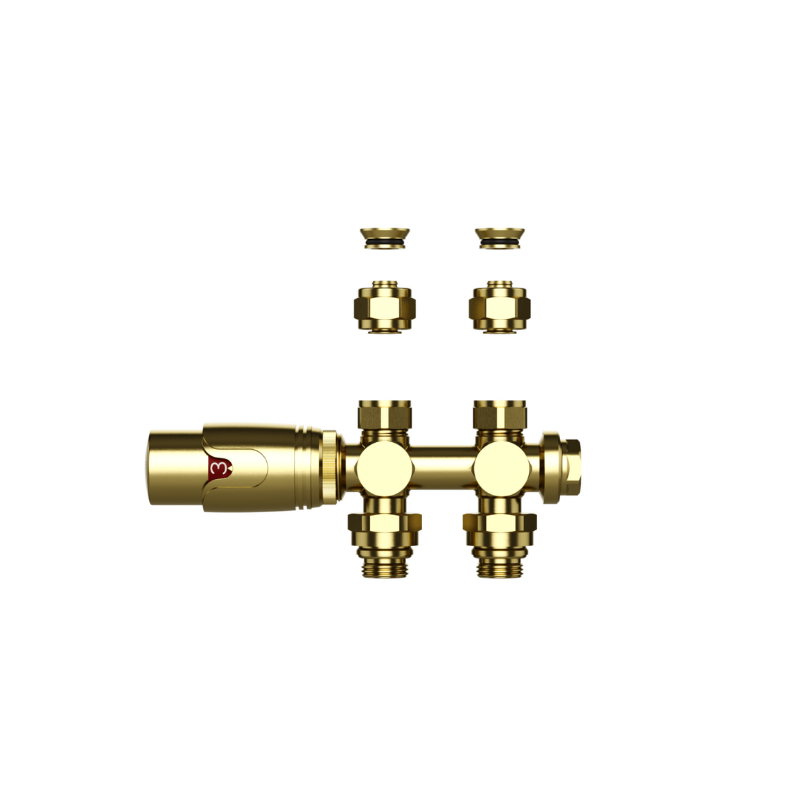 BELRAD Thermostatische Radiatorkraan – Muur- en Vloeraansluiting – 1/2MX16/2 M30 #variant_56365752156484