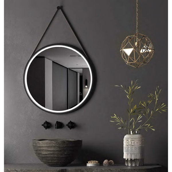 ALONI RONDE LED-SPIEGEL MET BAND (Ø80CM) MAT ZWART