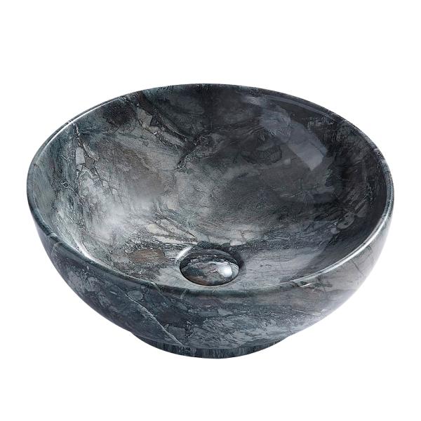ALONI MOUSE WASKOM  - OPBOUW - ZONDER OVERLOOP - ZONDER KRAANGAT - MET CLICK WASTE - KERAMIEK - 41X18X41 CM - GRIJS MARMER