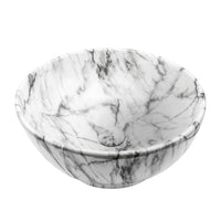 ALONI ZEBRA WASKOM  - OPBOUW - ZONDER OVERLOOP - ZONDER KRAANGAT - MET CLICK WASTE - KERAMIEK - 41X18X41 CM - WIT MARMER