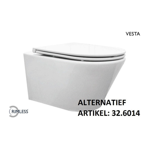Wiesbaden Vesta wandcloset rimless met Flatline toiletzitting softclose en quick release
