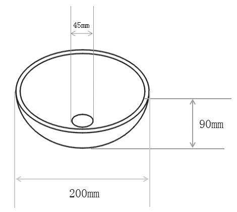 Wiesbaden Consilio waskom rond beige - technische tekening