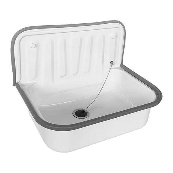 Xellanz Uitstortgootsteen plaatstaal 50,5×33×37 cm glans wit