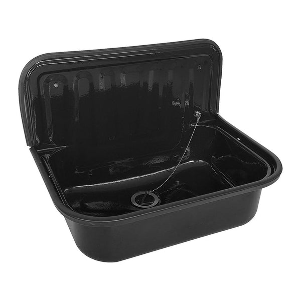 Xellanz Uitstortgootsteen plaatstaal 50,5×33×37 cm glans zwart