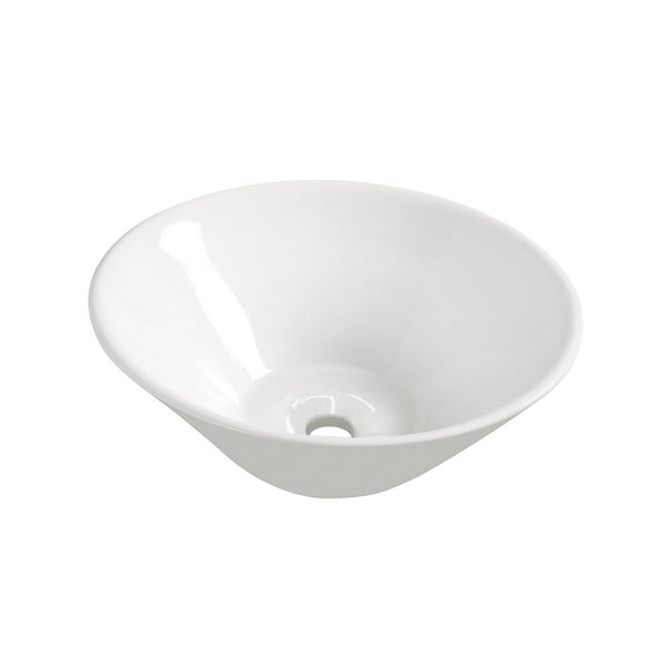 Wiesbaden Circle waskom rond 42 × 15 cm glans wit