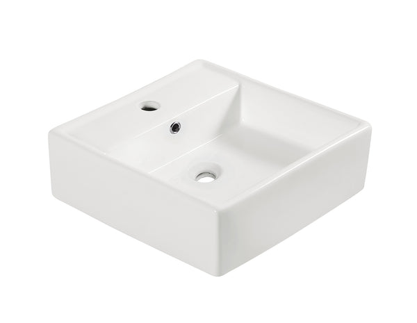 Wiesbaden Larx waskom vierkant 38,5 × 38,5 × 13 cm keramiek wit