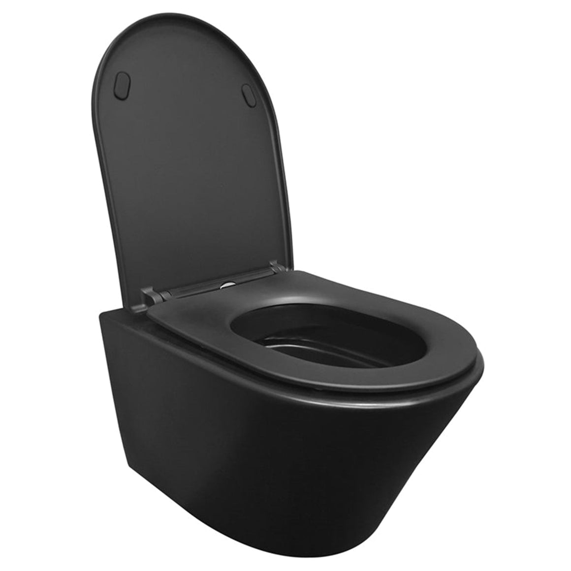 Wiesbaden Wiesbaden Vesta wandcloset rimless met Shade slim toiletzitting Mat zwart - productfoto